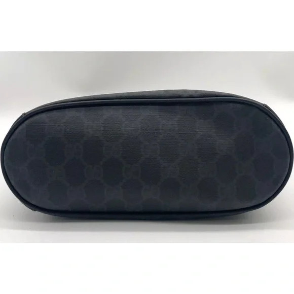 Auth WEEKEND DEAL GUCCI GG Sherry Line PVC Leather Black Drawstring Shoulder Bag - Picture 5 of 17